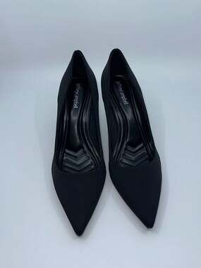 Jeffrey Campbell Black Satin Pointed Toe Stiletto Pumps